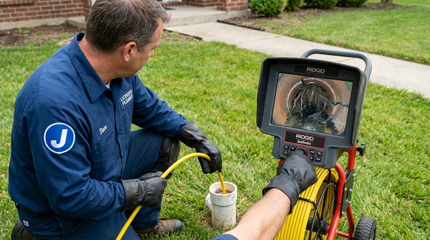 Sewer camera inspection being performed by Johns Plumbing LLC in Tishomingo